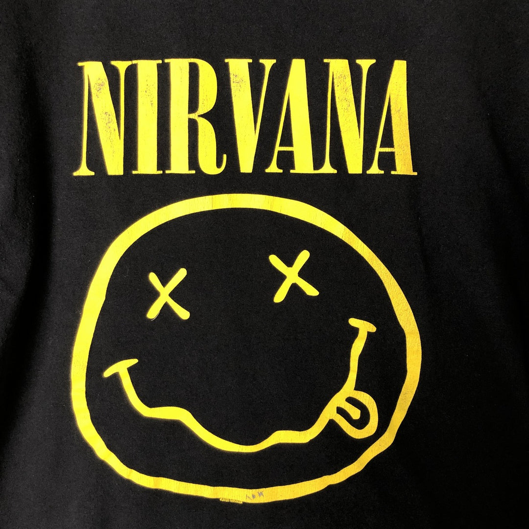 NIRVANA Nirvana Band T-shirt, Band T, Men's L size cotton black type Vintage Second Hand