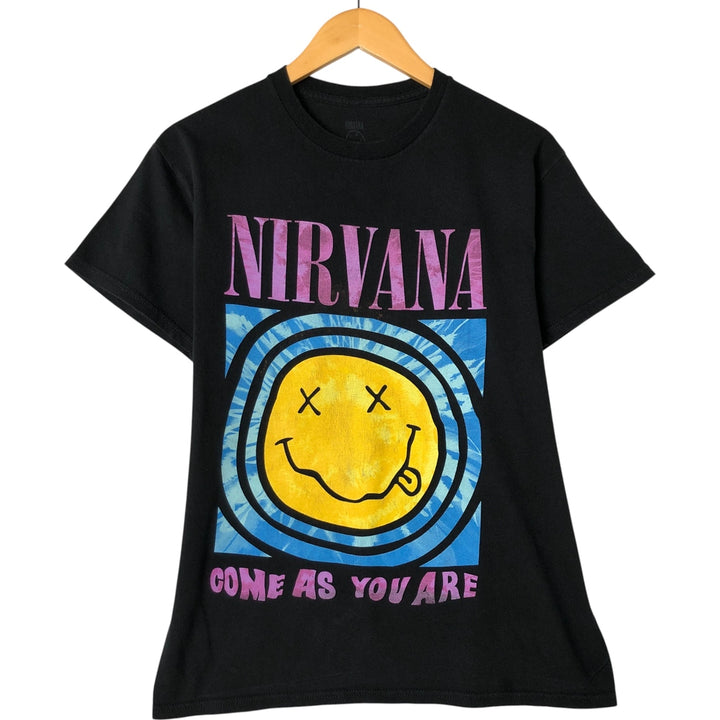 NIRVANA Nirvana Band T-shirt, Band T, Men's M size cotton black type Vintage Second Hand