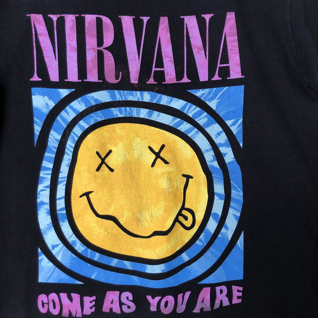 NIRVANA Nirvana Band T-shirt, Band T, Men's M size cotton black type Vintage Second Hand