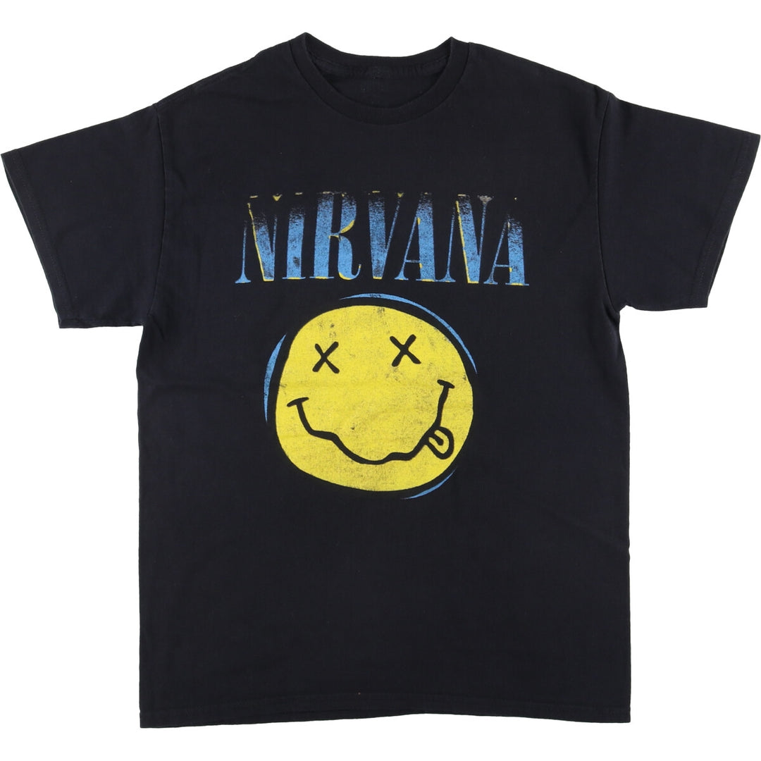 NIRVANA Nirvana Band T-shirt, Band T, Men's S size cotton black type Vintage Second Hand
