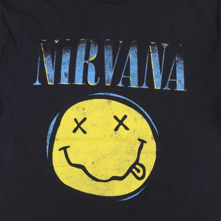 NIRVANA Nirvana Band T-shirt, Band T, Men's S size cotton black type Vintage Second Hand
