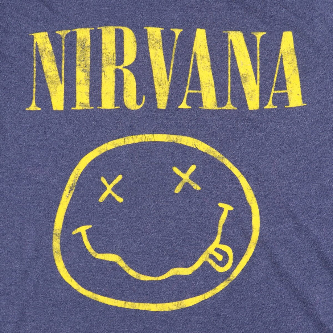 NIRVANA Nirvana Band T-shirt, Band T, Men's XL size cotton blue type Vintage Second Hand