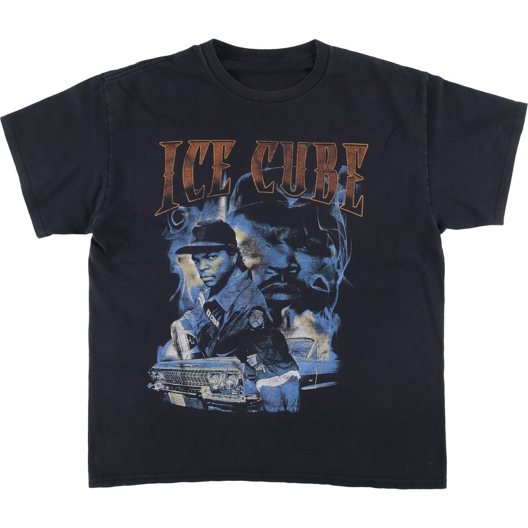 ICE CUBE Rap T-shirt, Men's M size unclear black type Vintage Second Hand