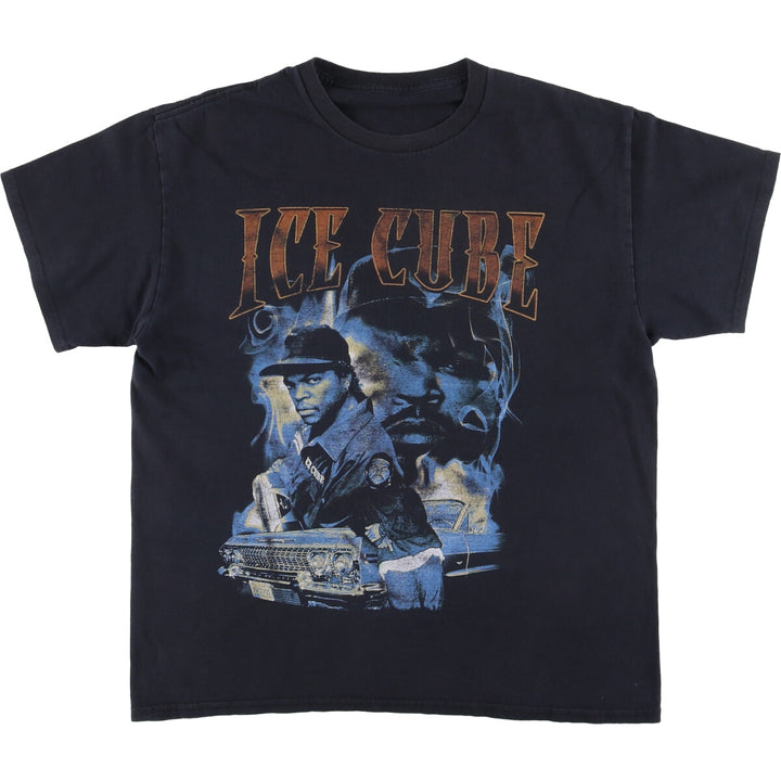 ICE CUBE Rap T-shirt, Men's M size unclear black type Vintage Second Hand
