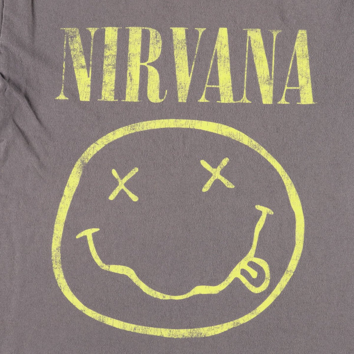 NIRVANA Nirvana Band T-shirt, Band T, Men's M size cotton gray type Vintage Second Hand