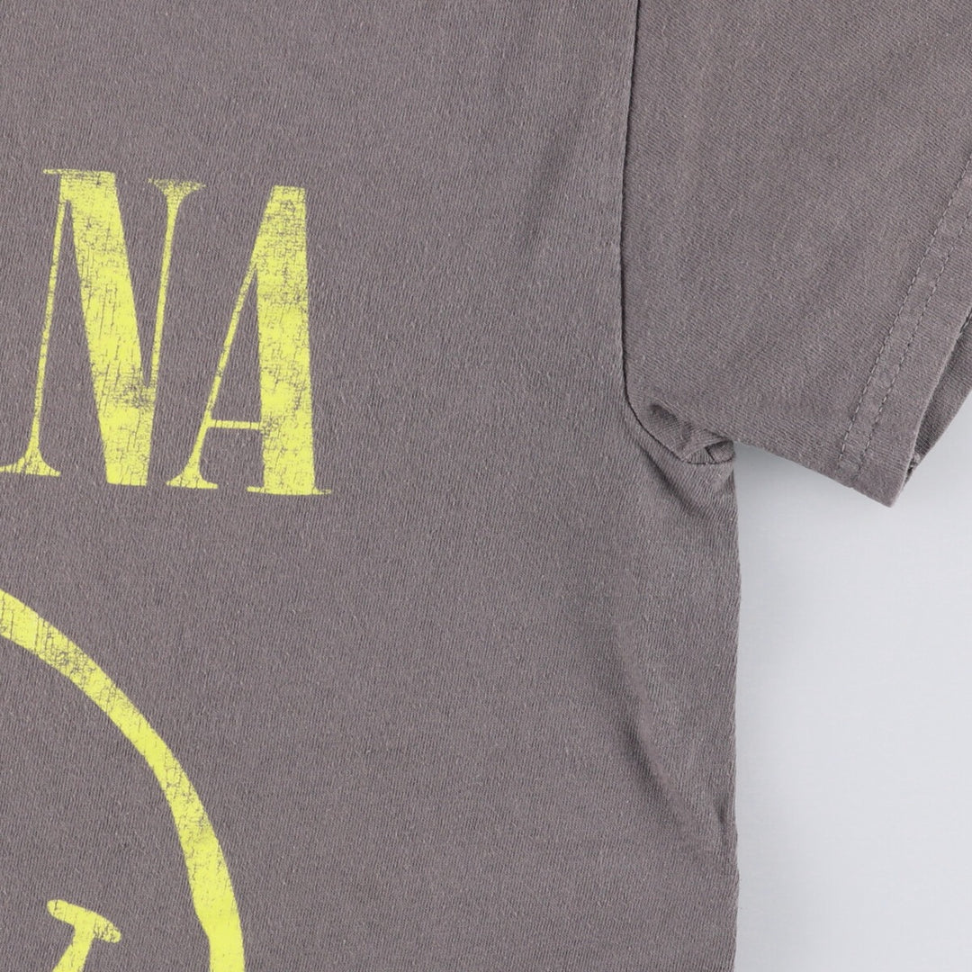 NIRVANA Nirvana Band T-shirt, Band T, Men's M size cotton gray type Vintage Second Hand