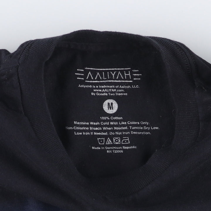 AALIYAH Aaliyah Rap T-shirt Rap T Men's M size cotton black type Vintage Second Hand