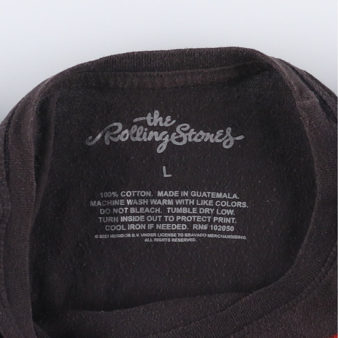 The Rolling Stones Band T-shirt, Band T, Men's L size cotton black type Vintage Second Hand