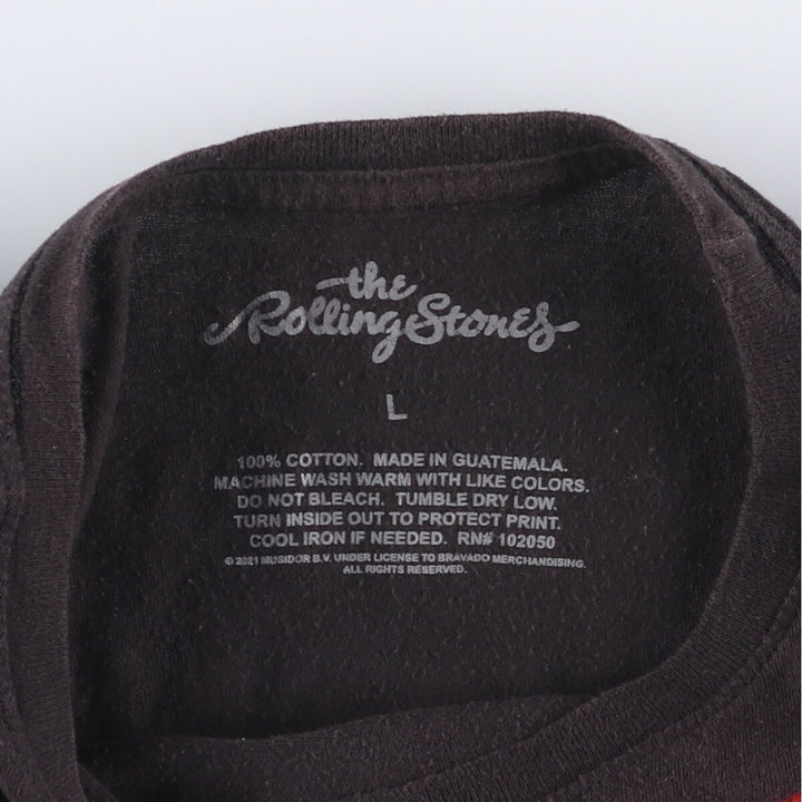 The Rolling Stones Band T-shirt, Band T, Men's L size cotton black type Vintage Second Hand