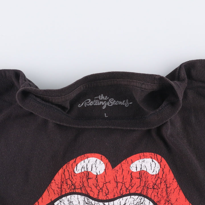 The Rolling Stones Band T-shirt, Band T, Men's L size cotton black type Vintage Second Hand