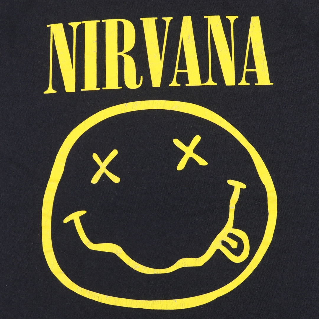 NIRVANA Nirvana Band T-shirt, Band T, Men's L size cotton black type Vintage Second Hand
