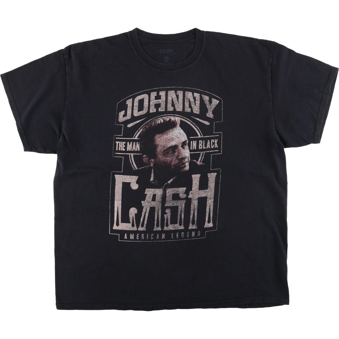 JOHNNY CASH Johnny Cash Band T-shirt Band T Men's XL size cotton black type Vintage Second Hand