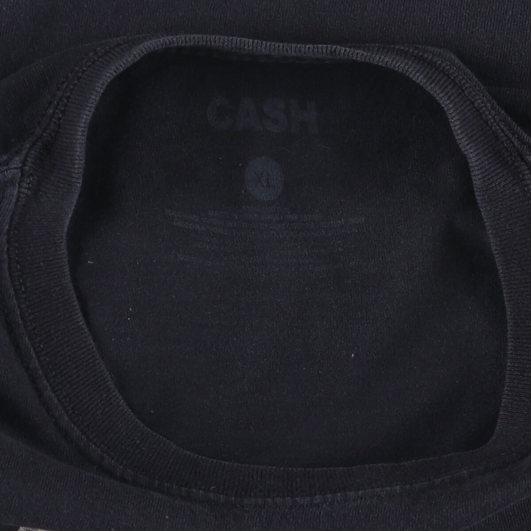 JOHNNY CASH Johnny Cash Band T-shirt Band T Men's XL size cotton black type Vintage Second Hand