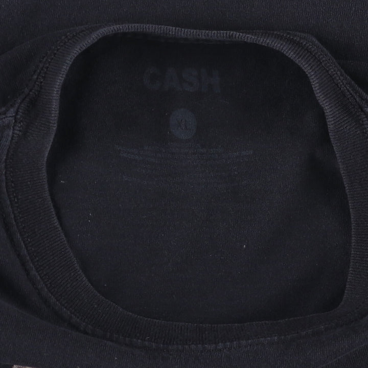 JOHNNY CASH Johnny Cash Band T-shirt Band T Men's XL size cotton black type Vintage Second Hand