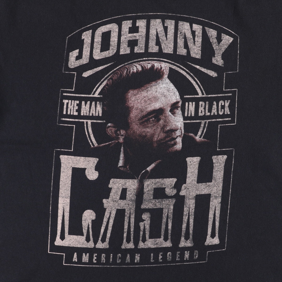 JOHNNY CASH Johnny Cash Band T-shirt Band T Men's XL size cotton black type Vintage Second Hand