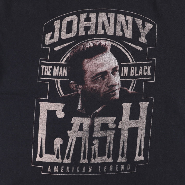 JOHNNY CASH Johnny Cash Band T-shirt Band T Men's XL size cotton black type Vintage Second Hand