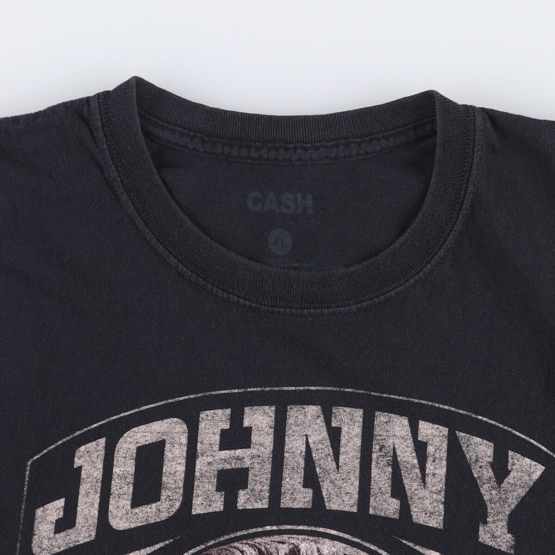 JOHNNY CASH Johnny Cash Band T-shirt Band T Men's XL size cotton black type Vintage Second Hand