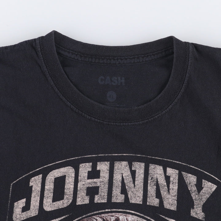 JOHNNY CASH Johnny Cash Band T-shirt Band T Men's XL size cotton black type Vintage Second Hand