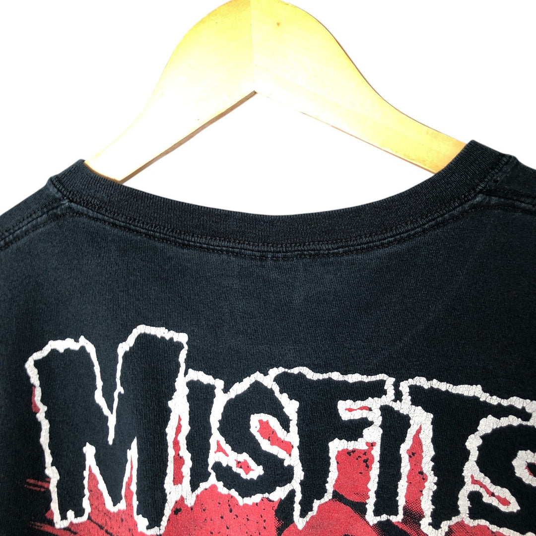 Gildan Misfits Skull Pattern Band T-shirt, Men's XL size cotton black type Vintage Second Hand