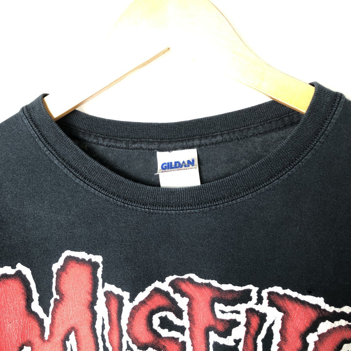 Gildan Misfits Skull Pattern Band T-shirt, Men's XL size cotton black type Vintage Second Hand