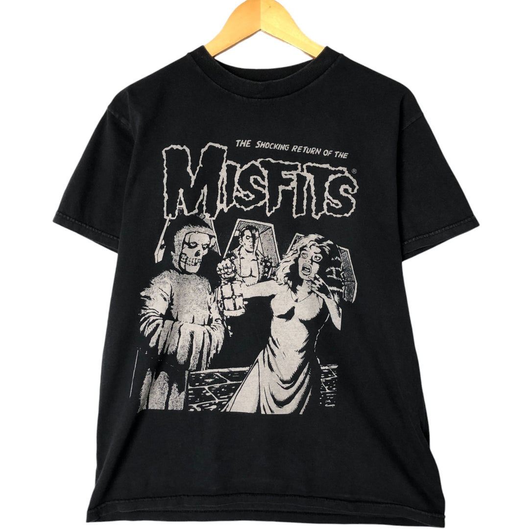 MISFITS Misfits Band T-shirt, Men's M size cotton black type Vintage Second Hand
