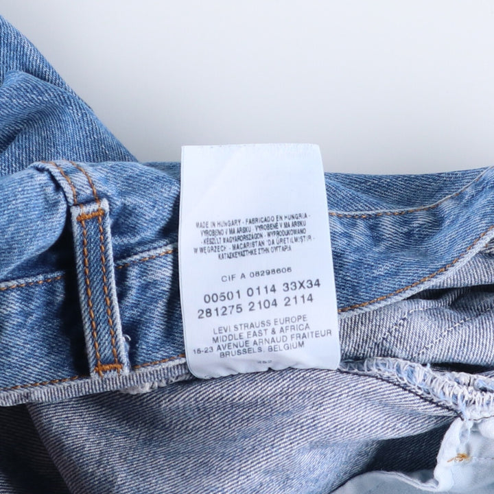 Levi's 501 Euro Model Straight Denim Pants Men's W33 cotton blue type Vintage Second Hand