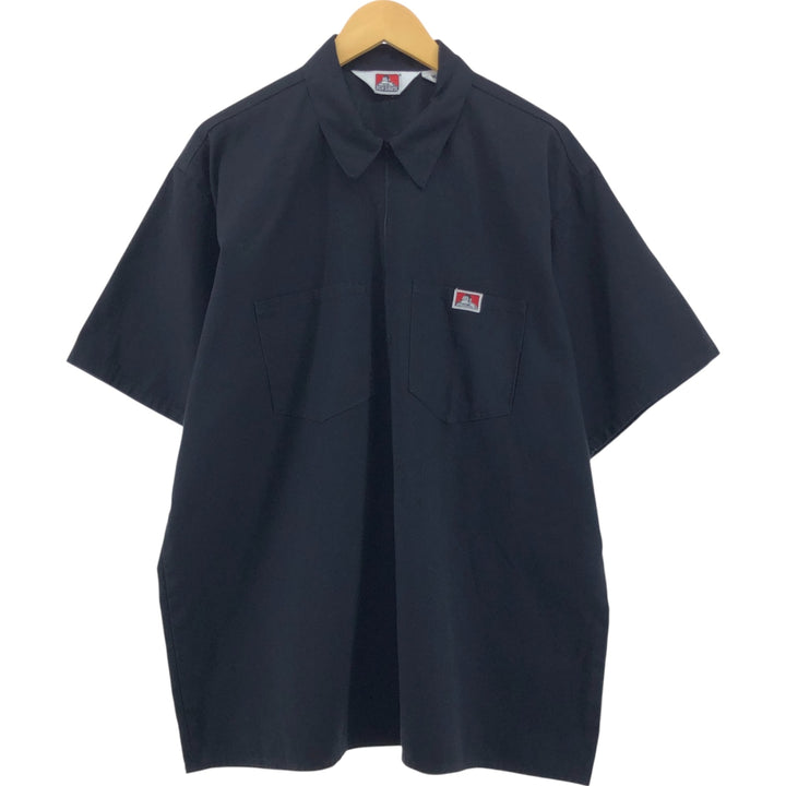 90'S Ben Davis Half-Zip Short-Sleeve Work Shirt Box Shirt Made in USA Men's XXL Vintage cotton black type Vintage Second Hand