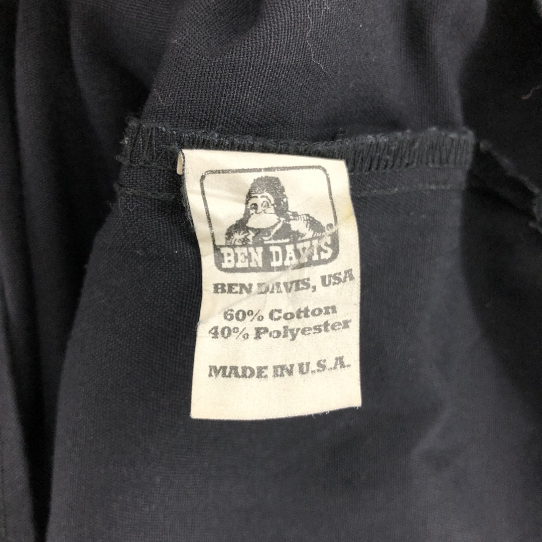 90'S Ben Davis Half-Zip Short-Sleeve Work Shirt Box Shirt Made in USA Men's XXL Vintage cotton black type Vintage Second Hand