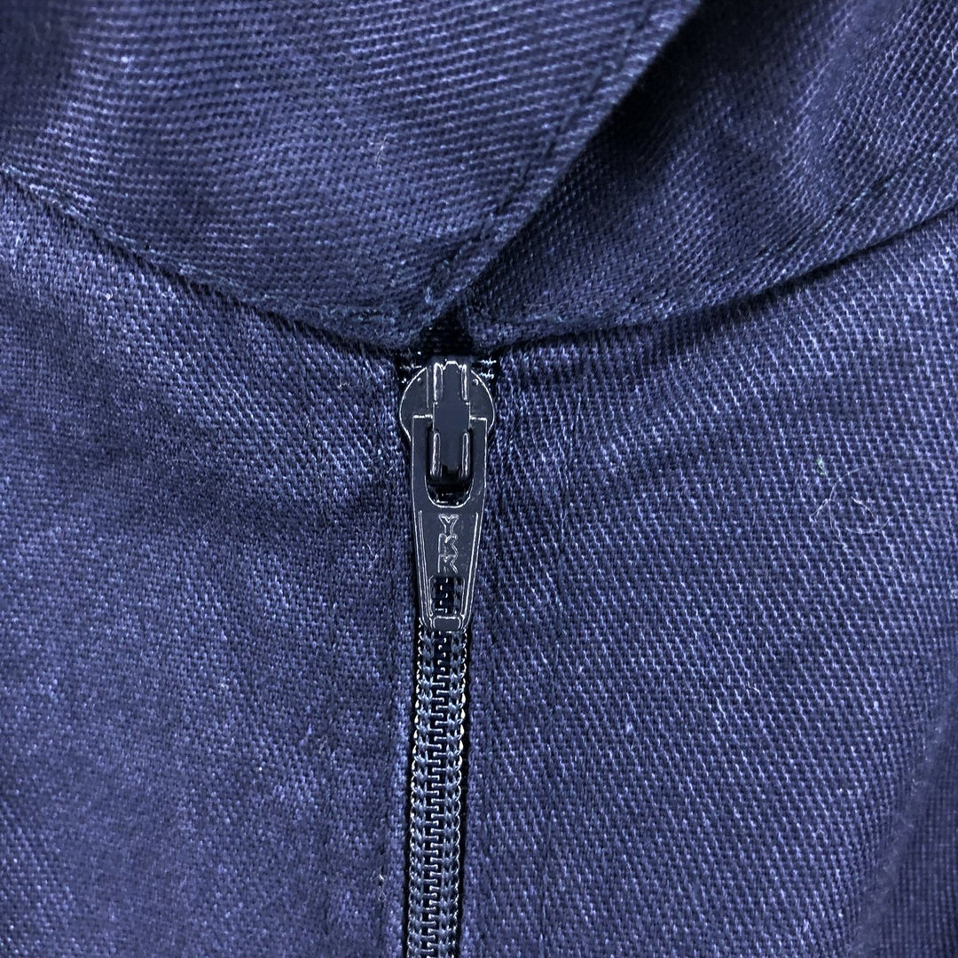 90'S Ben Davis Half-Zip Short-Sleeve Work Shirt Box Shirt Made in USA Men's L Size Vintage cotton navy blue type Vintage Second Hand