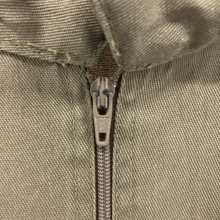 90'S Ben Davis Half-Zip Short-Sleeve Work Shirt Box Shirt Made in USA Men's L Size Vintage cotton Beige type Vintage Second Hand