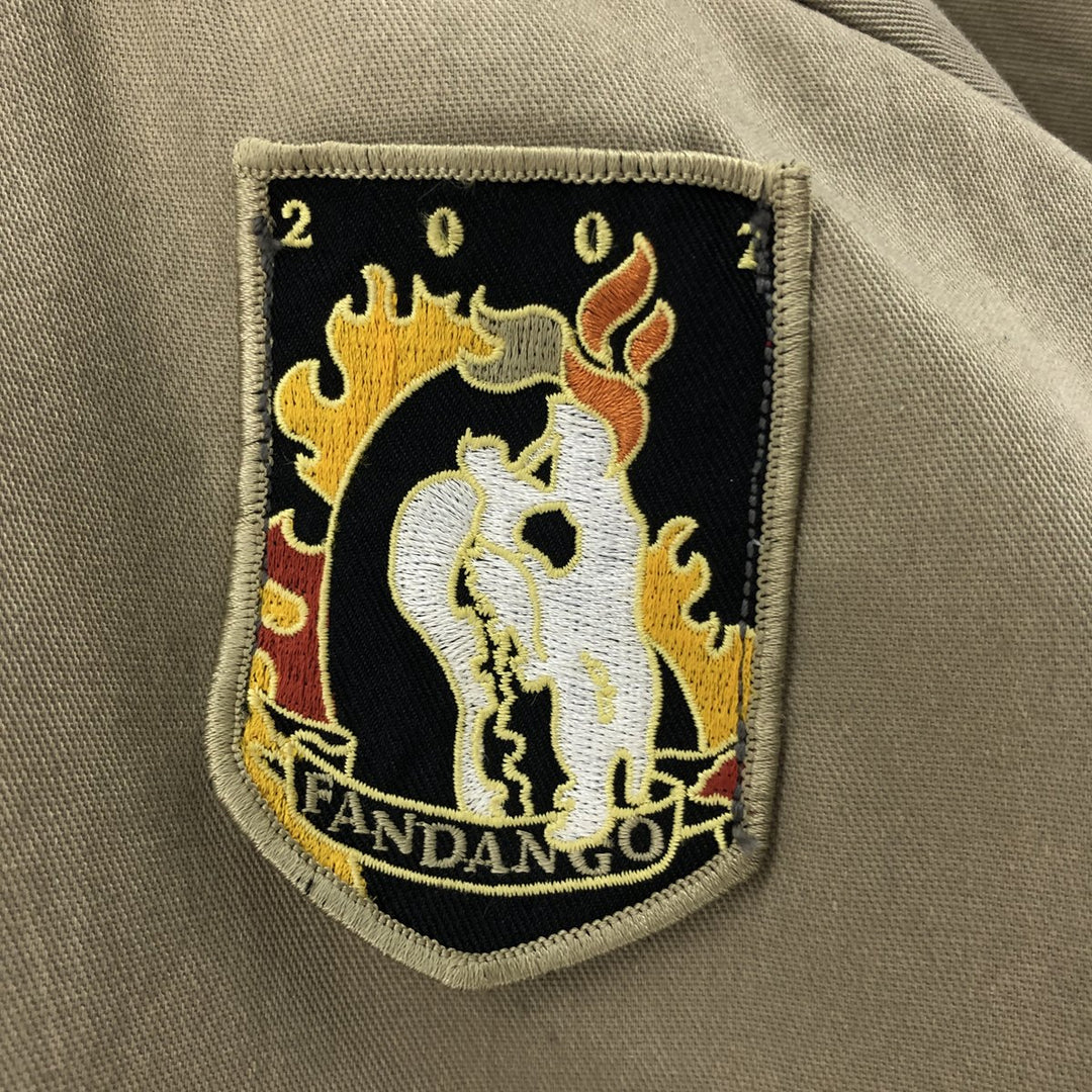 90'S Ben Davis Half-Zip Short-Sleeve Work Shirt Box Shirt Made in USA Men's L Size Vintage cotton Beige type Vintage Second Hand