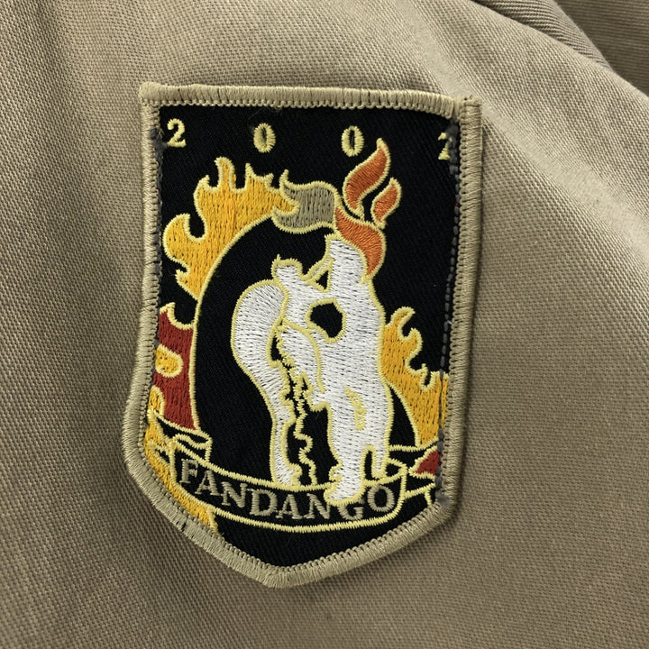 90'S Ben Davis Half-Zip Short-Sleeve Work Shirt Box Shirt Made in USA Men's L Size Vintage cotton Beige type Vintage Second Hand