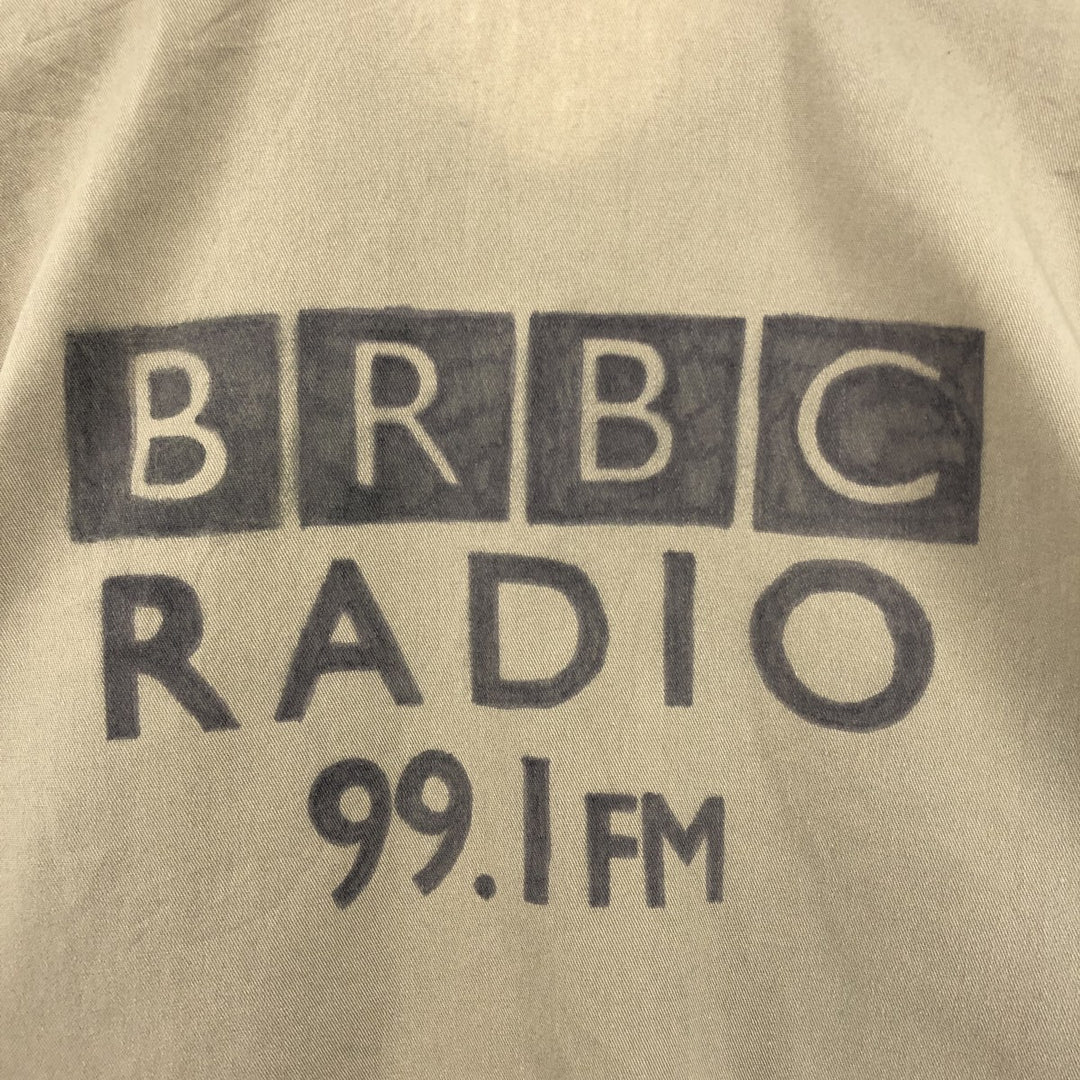 90'S Ben Davis Half-Zip Short-Sleeve Work Shirt Box Shirt Made in USA Men's L Size Vintage cotton Beige type Vintage Second Hand