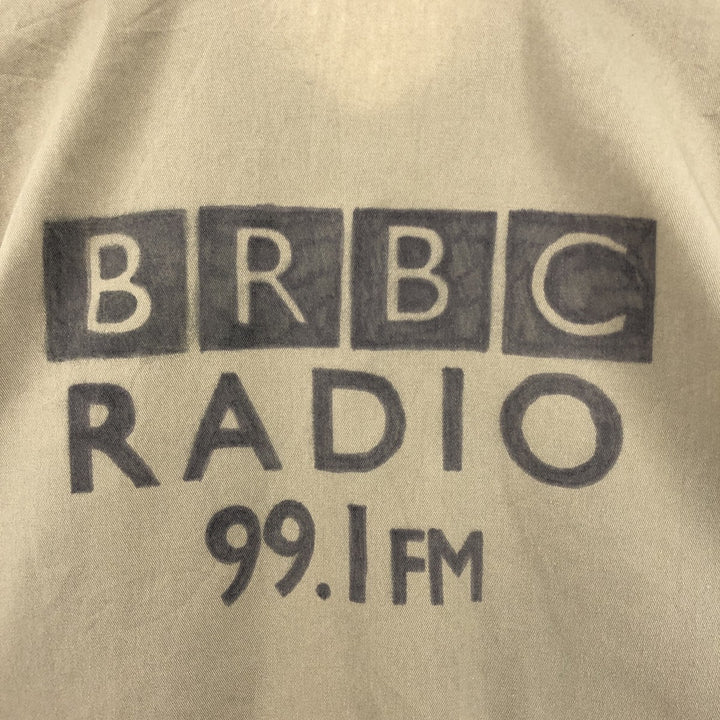 90'S Ben Davis Half-Zip Short-Sleeve Work Shirt Box Shirt Made in USA Men's L Size Vintage cotton Beige type Vintage Second Hand