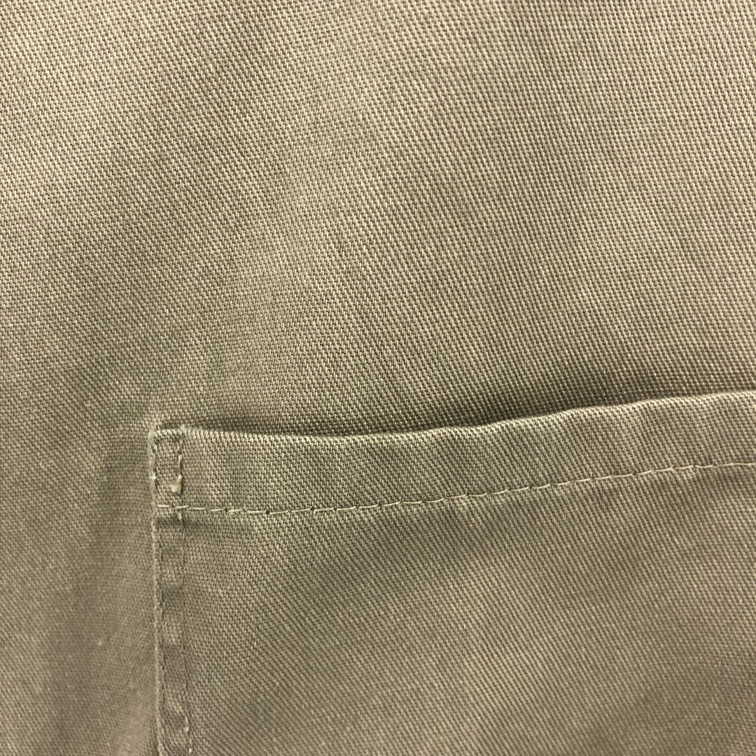 90'S Ben Davis Half-Zip Short-Sleeve Work Shirt Box Shirt Made in USA Men's L Size Vintage cotton Beige type Vintage Second Hand