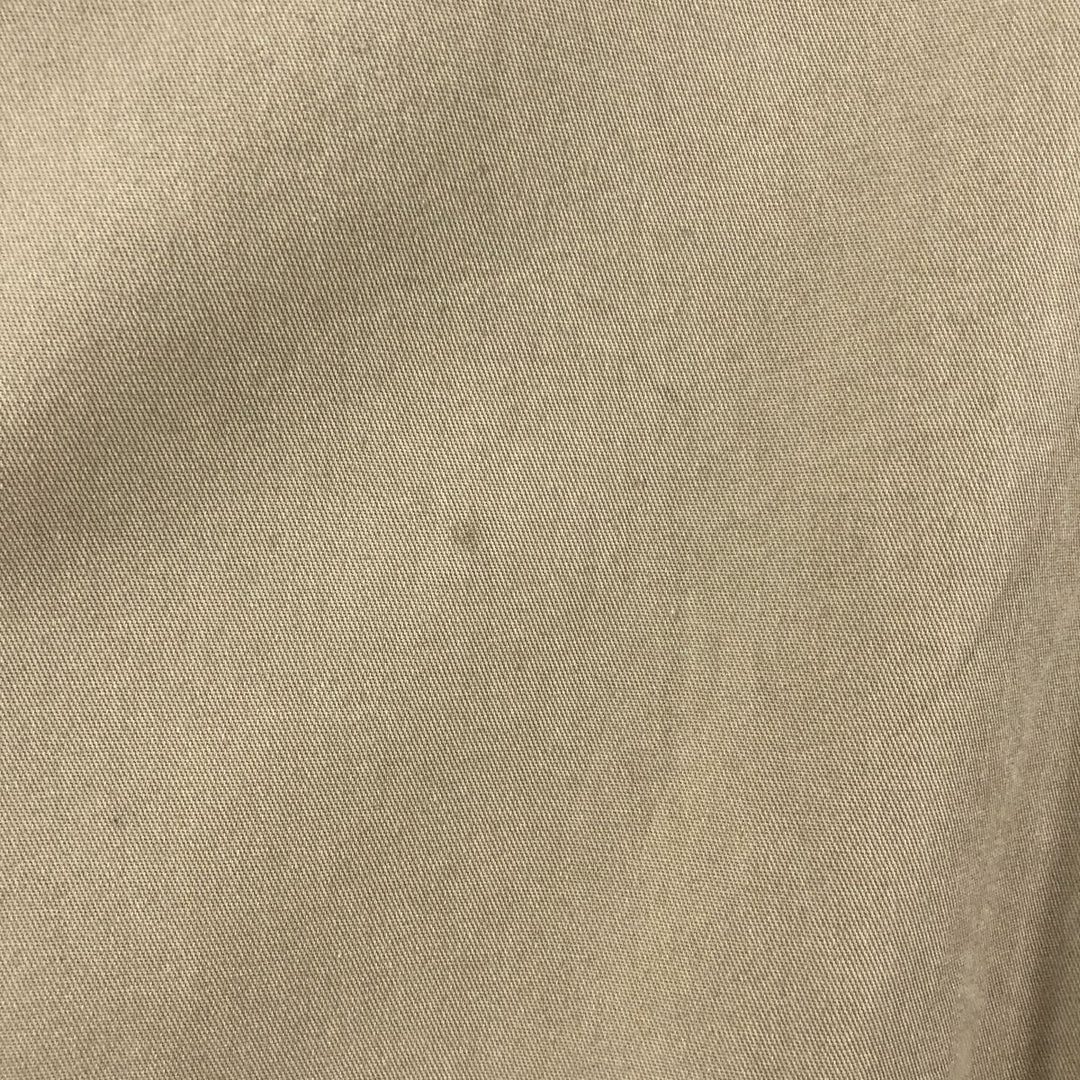 90'S Ben Davis Half-Zip Short-Sleeve Work Shirt Box Shirt Made in USA Men's L Size Vintage cotton Beige type Vintage Second Hand