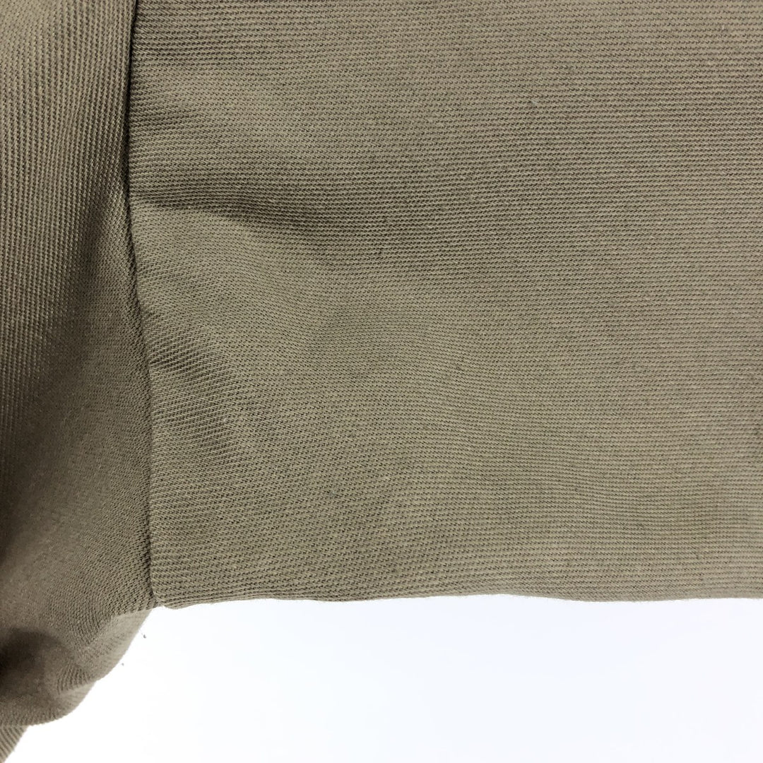 90'S Ben Davis Half-Zip Short-Sleeve Work Shirt Box Shirt Made in USA Men's L Size Vintage cotton Beige type Vintage Second Hand