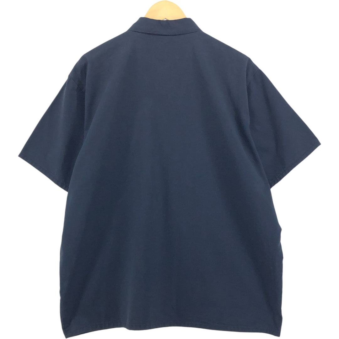 90'S Ben Davis Half-Zip Short-Sleeve Work Shirt Box Shirt Men's XL Vintage cotton black type Vintage Second Hand