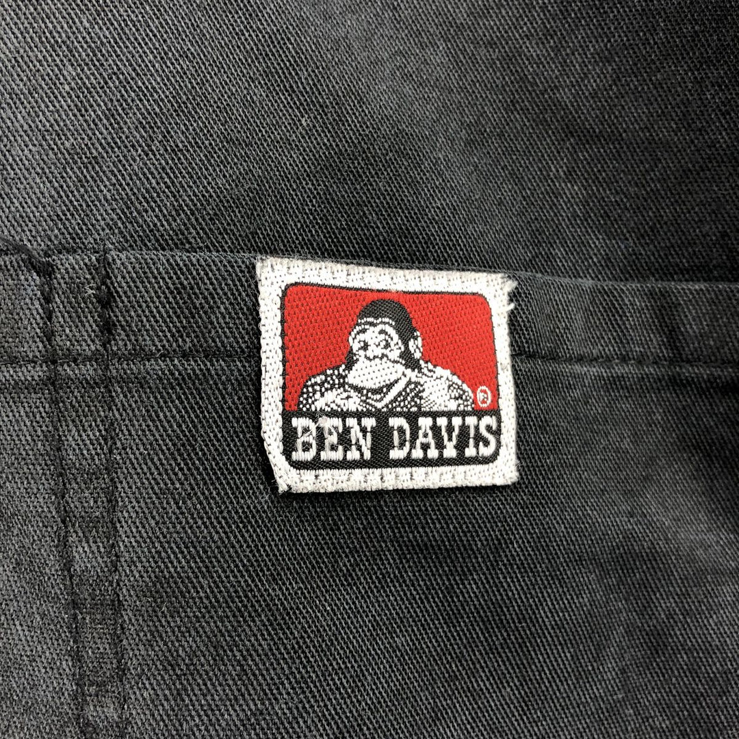 90'S Ben Davis Half-Zip Short-Sleeve Work Shirt Box Shirt Men's XL Vintage cotton black type Vintage Second Hand