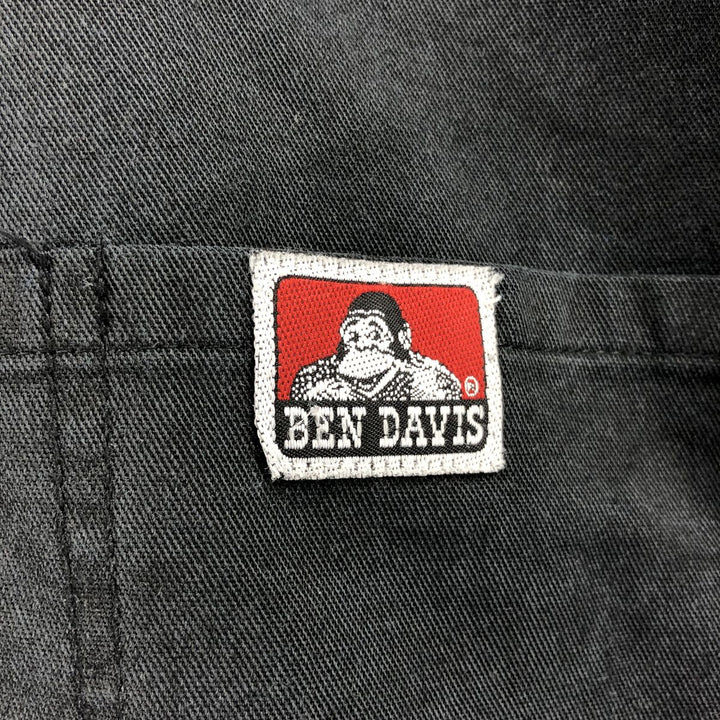 90'S Ben Davis Half-Zip Short-Sleeve Work Shirt Box Shirt Men's XL Vintage cotton black type Vintage Second Hand