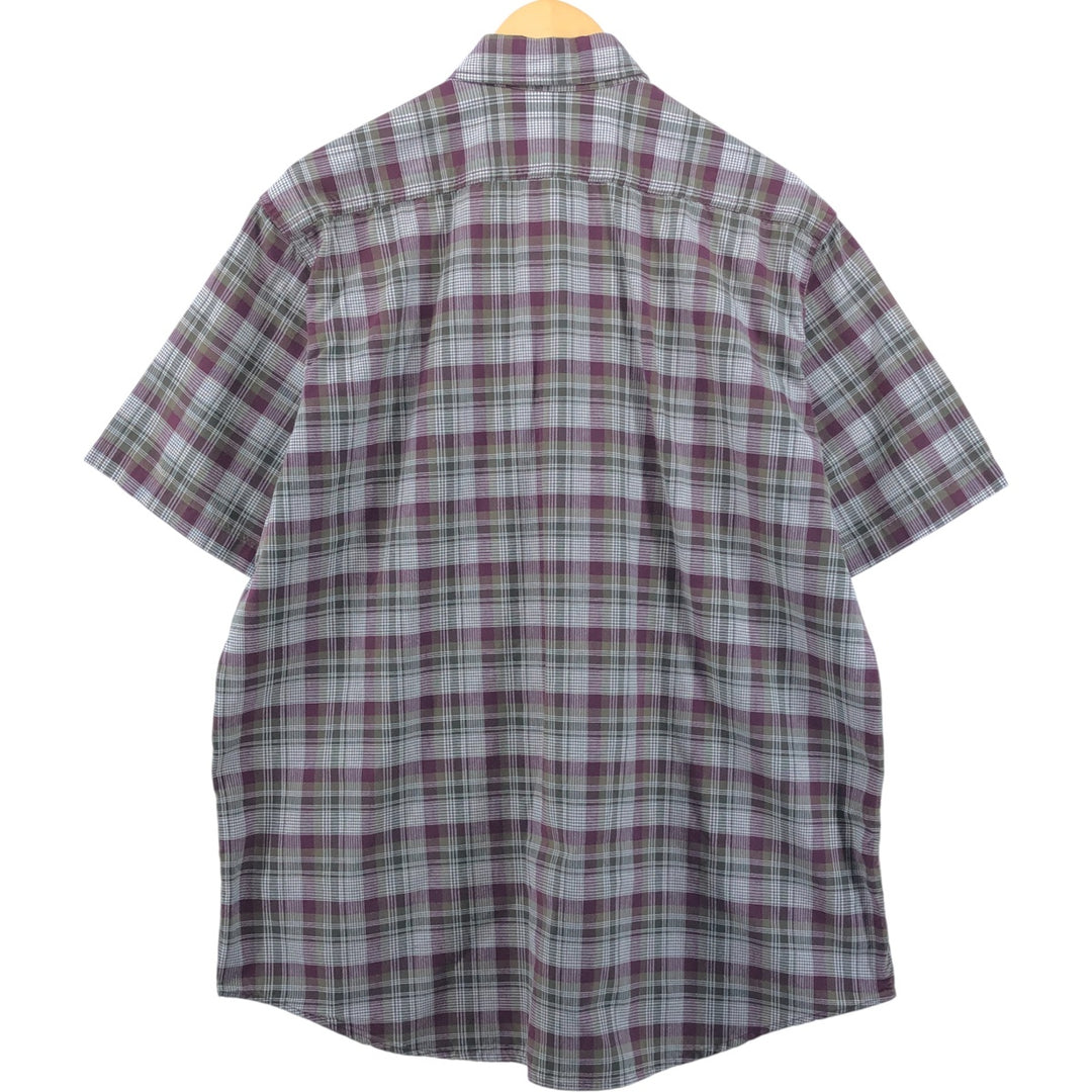 Carhartt Check Pattern Button-down Short Sleeve Work Shirt, Men's XL unclear burgundy type Vintage Second Hand