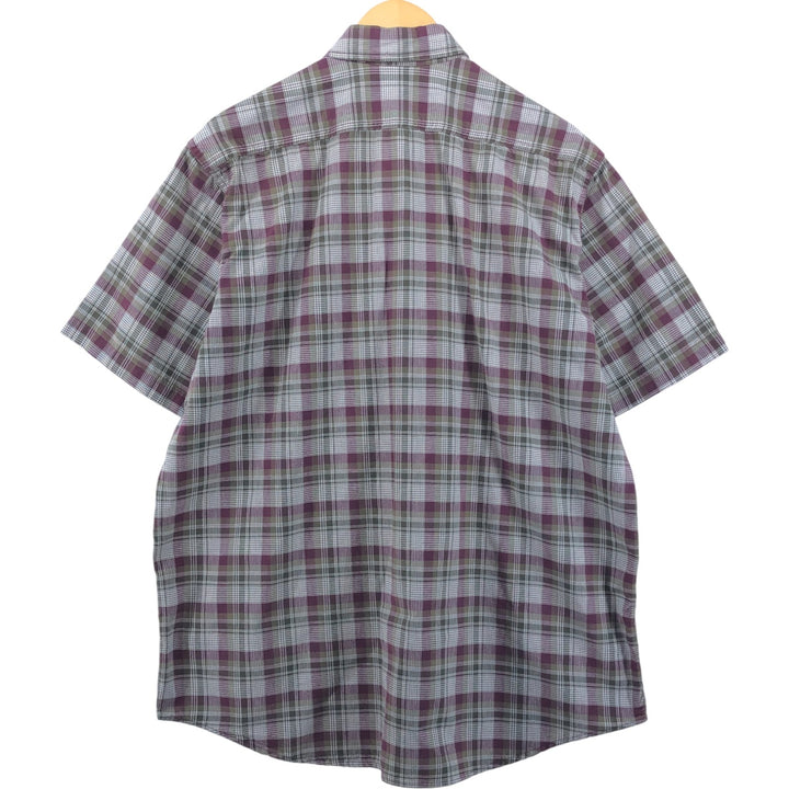 Carhartt Check Pattern Button-down Short Sleeve Work Shirt, Men's XL unclear burgundy type Vintage Second Hand