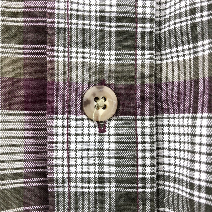 Carhartt Check Pattern Button-down Short Sleeve Work Shirt, Men's XL unclear burgundy type Vintage Second Hand