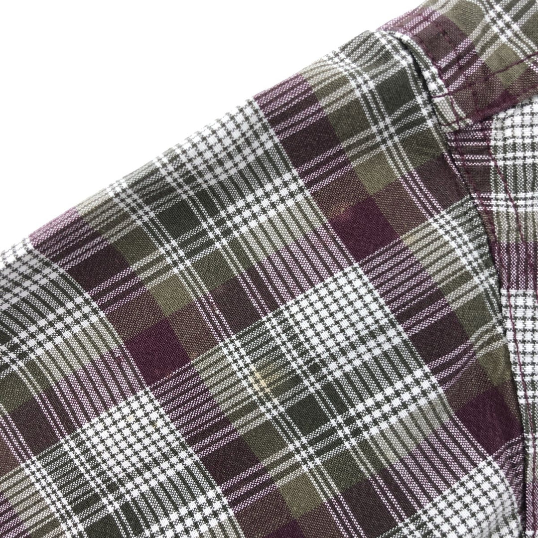 Carhartt Check Pattern Button-down Short Sleeve Work Shirt, Men's XL unclear burgundy type Vintage Second Hand