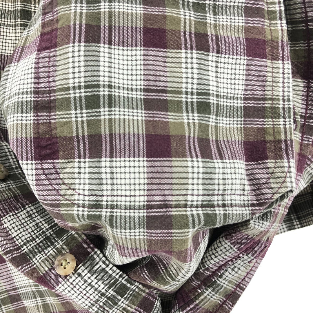 Carhartt Check Pattern Button-down Short Sleeve Work Shirt, Men's XL unclear burgundy type Vintage Second Hand