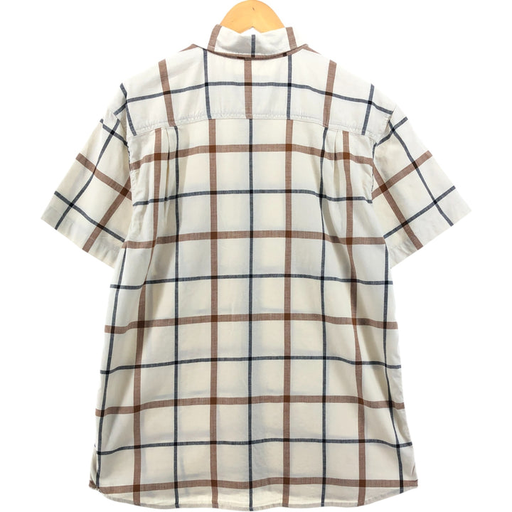 Carhartt Relaxed Fit Rugged Flex Check Pattern Short Sleeve Work Shirt, Men's Size L cotton unbleached Vintage Second Hand