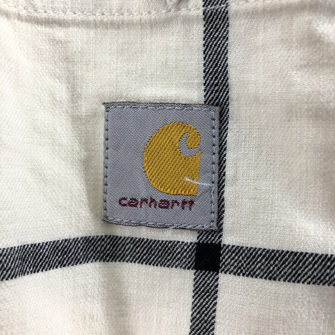 Carhartt Relaxed Fit Rugged Flex Check Pattern Short Sleeve Work Shirt, Men's Size L cotton unbleached Vintage Second Hand