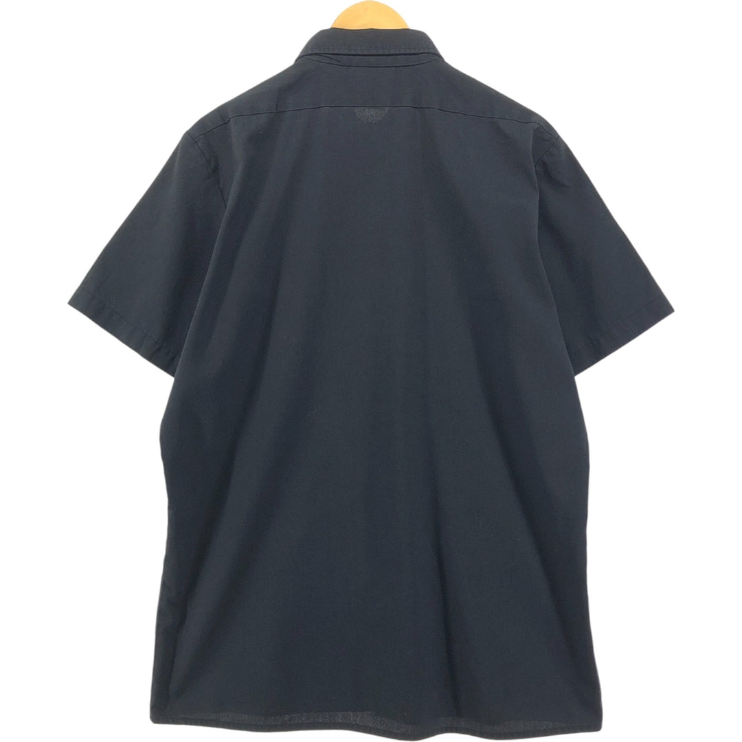 Dickies Short Sleeve Work Shirt Box Shirt Men's L Size polyester black type Vintage Second Hand