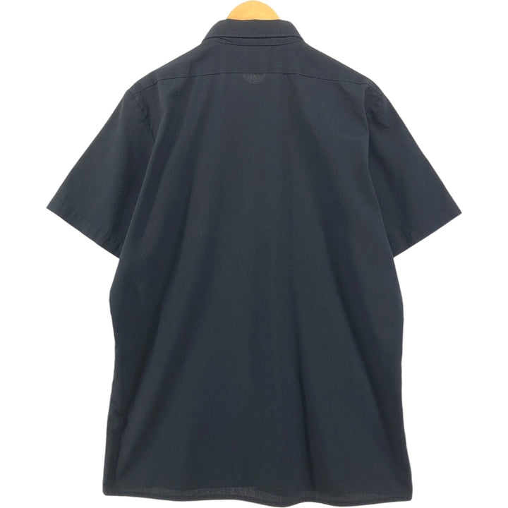 Dickies Short Sleeve Work Shirt Box Shirt Men's L Size polyester black type Vintage Second Hand