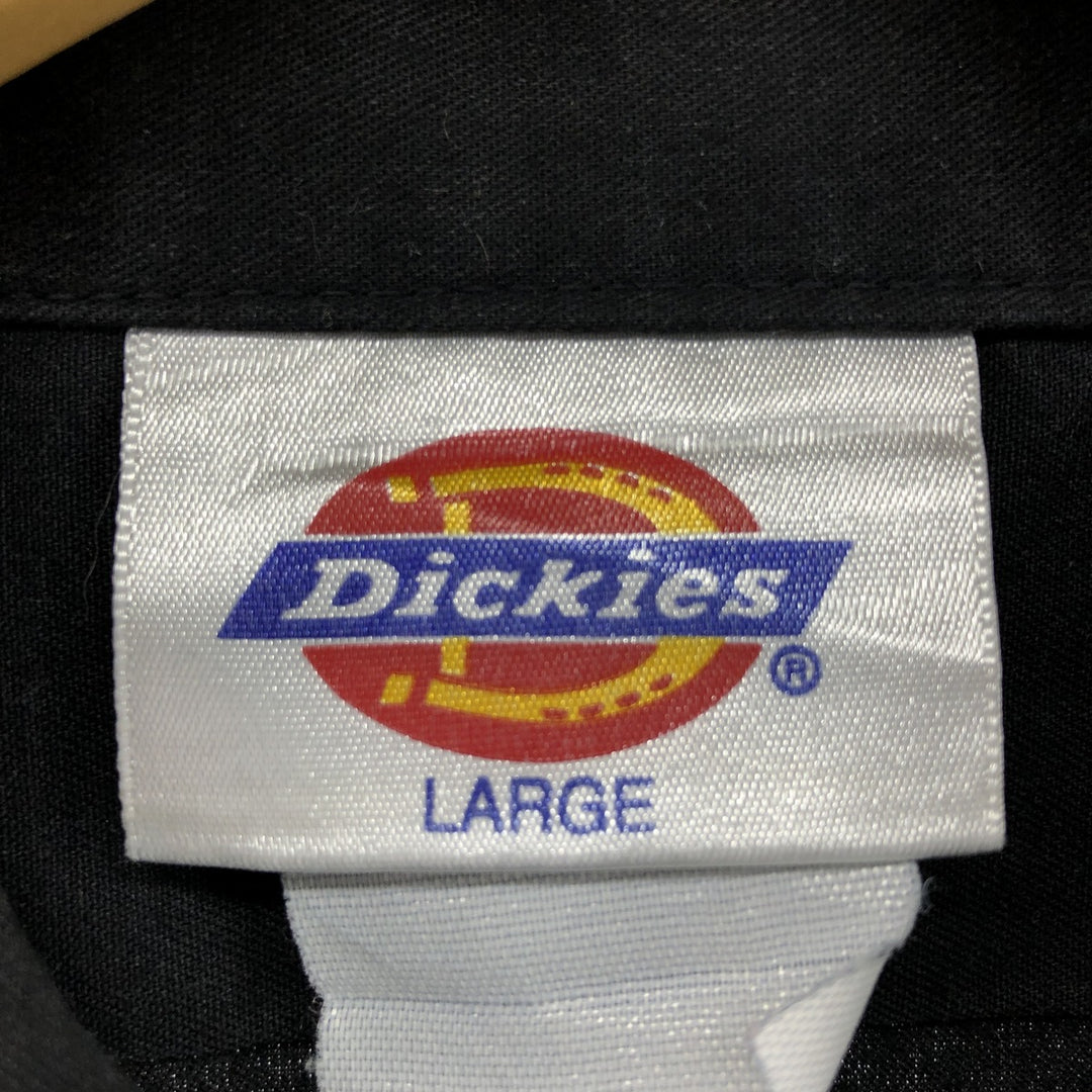 Dickies Short Sleeve Work Shirt Box Shirt Men's L Size polyester black type Vintage Second Hand